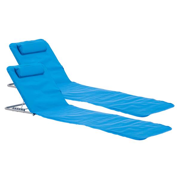 Grote foto en.casa strandmat cellorigo met rugleuning set van 2 blauw caravans en kamperen caravan accessoires