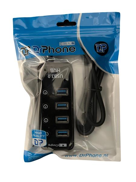 Grote foto drphone xtreme4 usb 4 poorts 3.0 hub power usb poort 2.4a 5gbps met aan uit schakelaars dc 5 computers en software overige computers en software