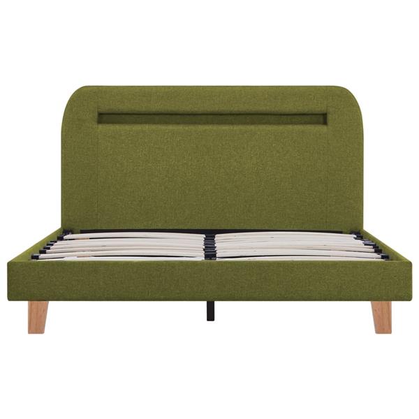 Grote foto vidaxl bedframe met led stof groen 120x200 cm antiek en kunst stoelen en banken
