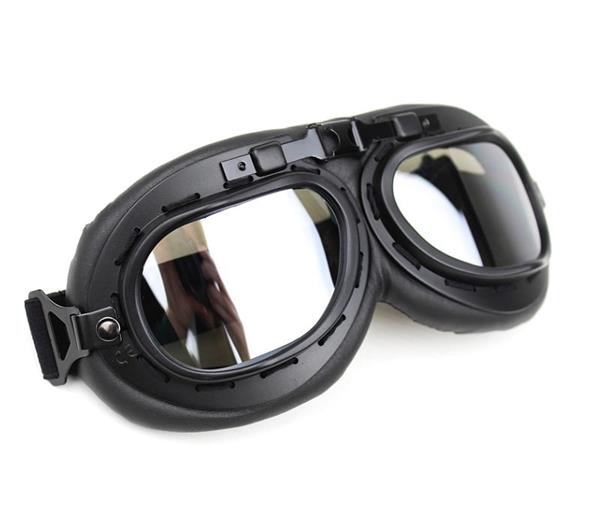 Grote foto crg zwarte motorbril glaskleur helder motoren kleding