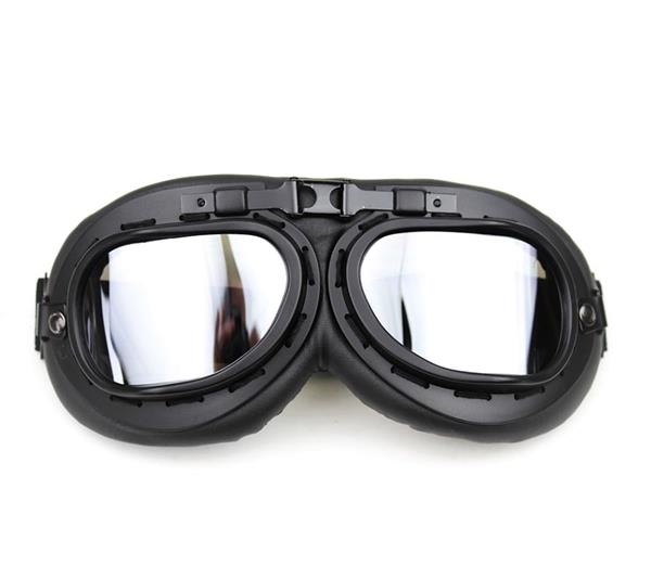 Grote foto crg zwarte motorbril glaskleur helder motoren kleding