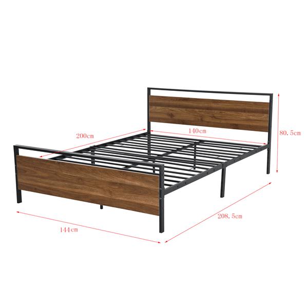 Grote foto metalen bed finse met matras zwart walnootkleurig 140x200 huis en inrichting bedden