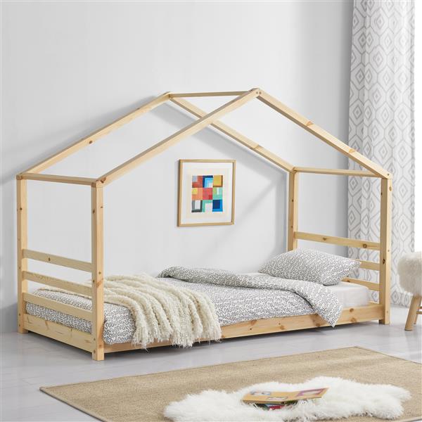 Grote foto kinderbed houten bed huisbed met bedbodem 90x200 hout huis en inrichting overige