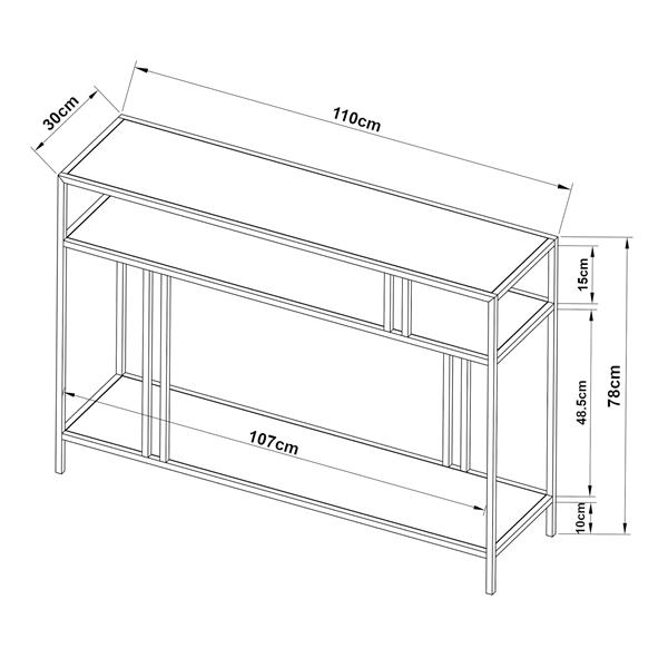 Grote foto en.casa console tafel kumlinge metaal 78x110x30 cm zwart huis en inrichting eettafels