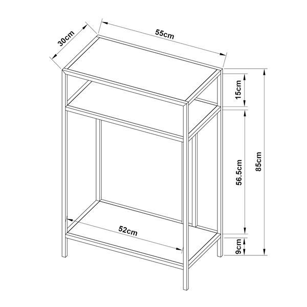 Grote foto en.casa console tafel kumlinge metaal 85x55x30 cm zwart huis en inrichting eettafels