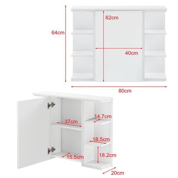 Grote foto badkamerkast met spiegel spiegelkast 64x80x20 cm wit huis en inrichting overige