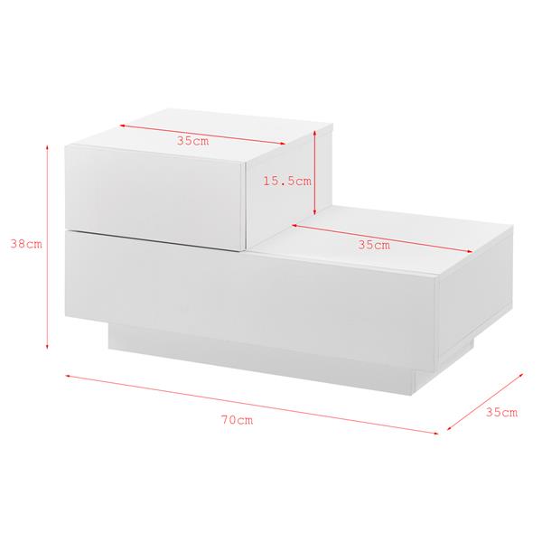 Grote foto nachtkastje sebokeng links met lades 38x70x35 wit mat huis en inrichting overige