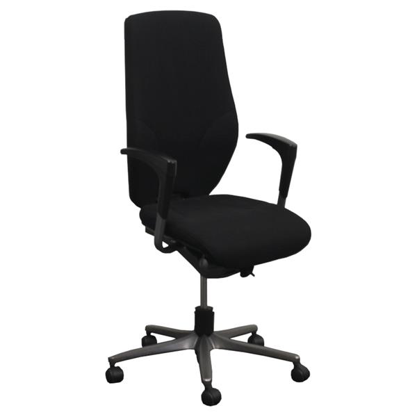 Grote foto 64 bureaustoel zwart antraciet smalle arm hoge rug nieuwe stof huis en inrichting stoelen