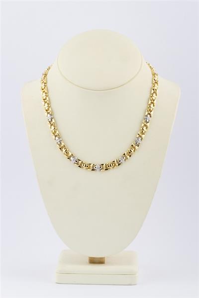 Grote foto gouden schakel collier met briljanten kleding dames sieraden