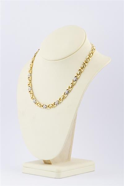 Grote foto gouden schakel collier met briljanten kleding dames sieraden