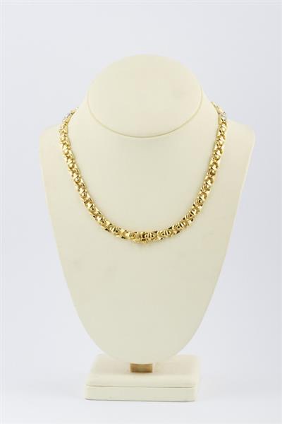 Grote foto gouden schakel collier met briljanten kleding dames sieraden