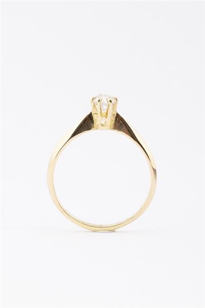 Grote foto gouden solitair ring met een briljant kleding dames sieraden