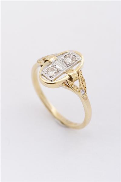 Grote foto gouden art nouveau ring met briljanten en diamanten kleding dames sieraden