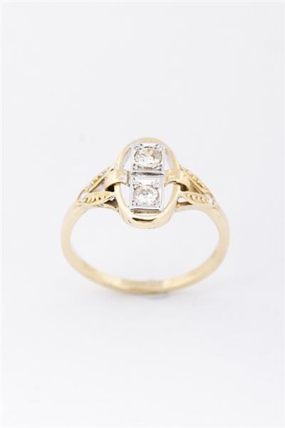 Grote foto gouden art nouveau ring met briljanten en diamanten kleding dames sieraden