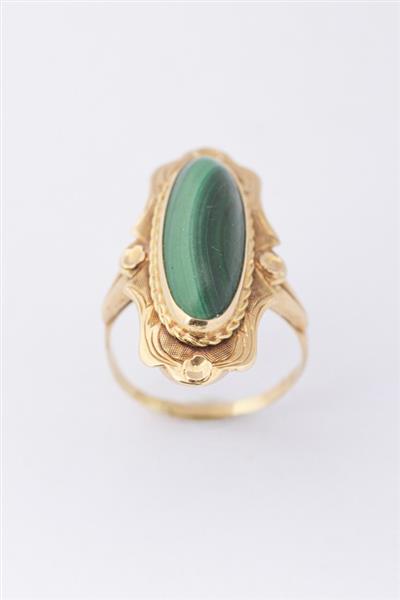 Grote foto gouden ring met malachiet kleding dames sieraden