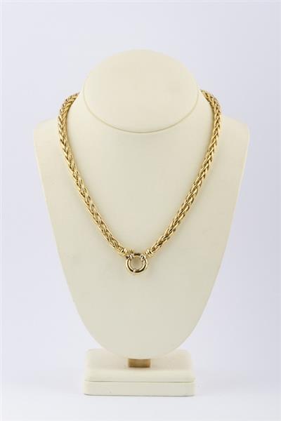 Grote foto gouden gevlochten collier kleding dames sieraden