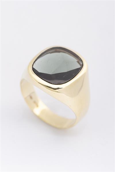Grote foto gouden herenring met toermalijn kleding dames sieraden