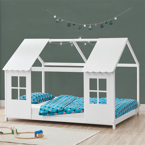 Grote foto en.casa kinderbed tostedt huisbed grenen wit 90x200 cm huis en inrichting overige