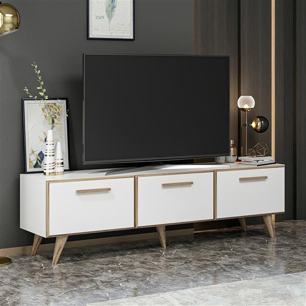 Grote foto en.casa tv meubel br nderslev 160x37x45 cm wit huis en inrichting overige