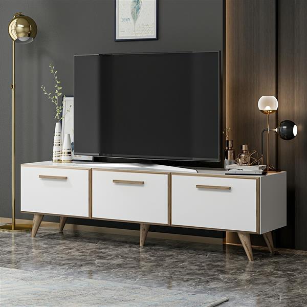 Grote foto en.casa tv meubel br nderslev 160x37x45 cm wit huis en inrichting overige