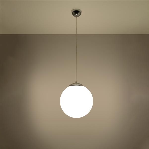 Grote foto plafondlamp ugo 30 chroom wit glas 1x e27 30x30x120cm ip20 230v ac huis en inrichting overige