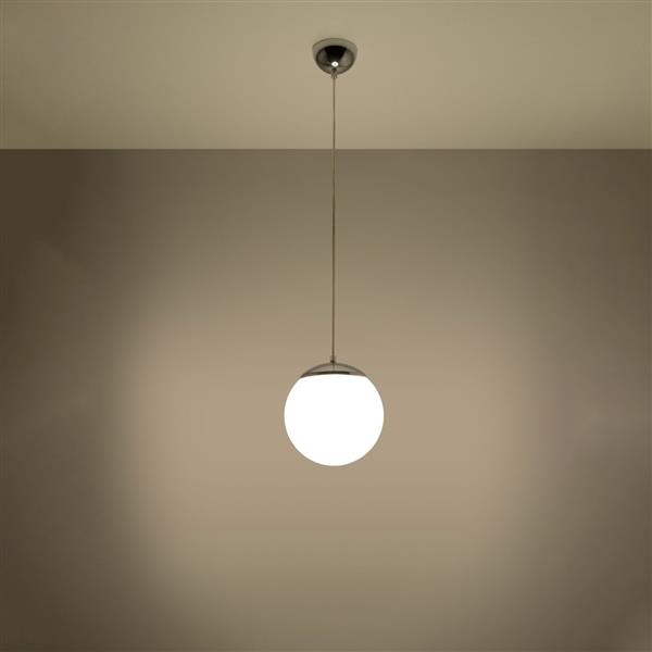 Grote foto plafondlamp ugo 20 chroom wit glas 1x e27 20x20x110cm ip20 230v ac huis en inrichting overige