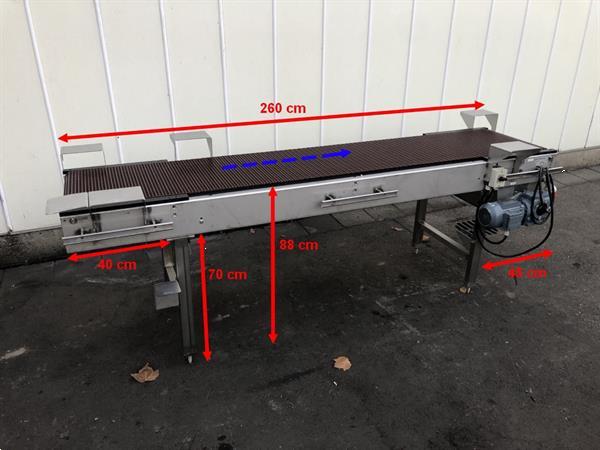 Grote foto br el transportband 260 x 50 cm rvs agrarisch transportbanden