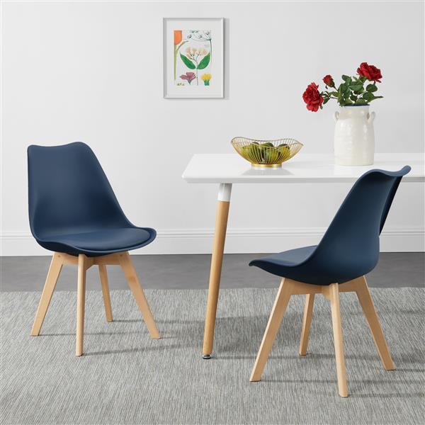 Grote foto eetkamerstoel dubrovnik set van 2 kunstleer en beuken blauw huis en inrichting stoelen