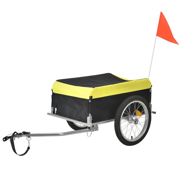 Grote foto fiets aanhangwagen fietskar 130x65x50 cm geel en zwart motoren overige accessoires