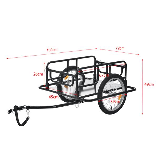 Grote foto fiets aanhangwagen fietskar 130x72x49 cm zwart motoren overige accessoires