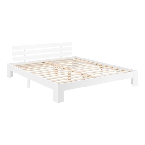 Grote foto houten bed nivala grenen met bedbodem 180x200 cm wit huis en inrichting bedden