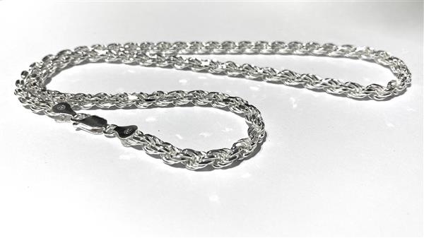 Grote foto zilveren rope ketting 65 cm 5 mm breed sieraden tassen en uiterlijk kettingen