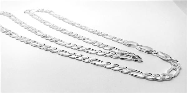 Grote foto zilveren figaro ketting 60 cm 5 mm breed sieraden tassen en uiterlijk kettingen