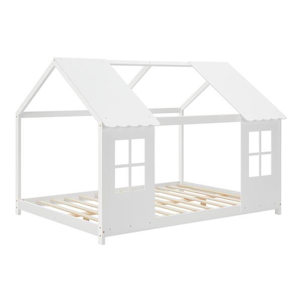 Grote foto en.casa kinderbed tostedt huisbed grenen wit 140x200 cm huis en inrichting overige