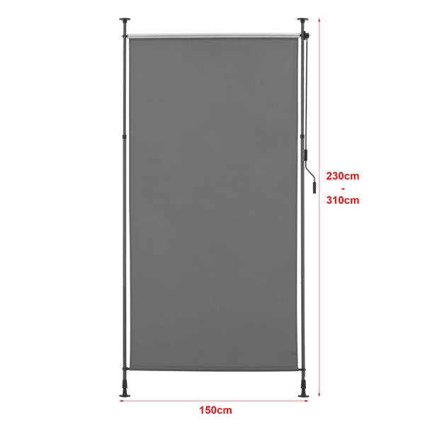 Grote foto pro.tec rolgordijn voor buiten cimarra 150x270 cm donkergrijs tuin en terras hekken en schuttingen