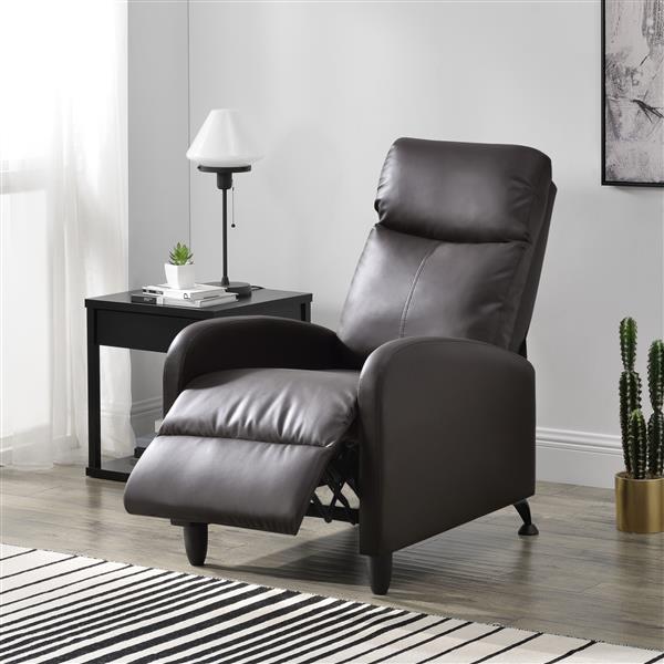 Grote foto verstelbare relaxfauteuil 102x60x92 cm kunstleer bruin huis en inrichting stoelen