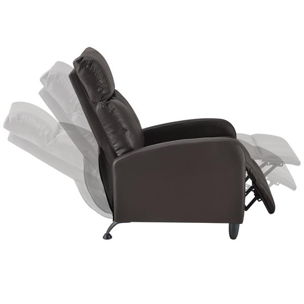 Grote foto verstelbare relaxfauteuil 102x60x92 cm kunstleer bruin huis en inrichting stoelen