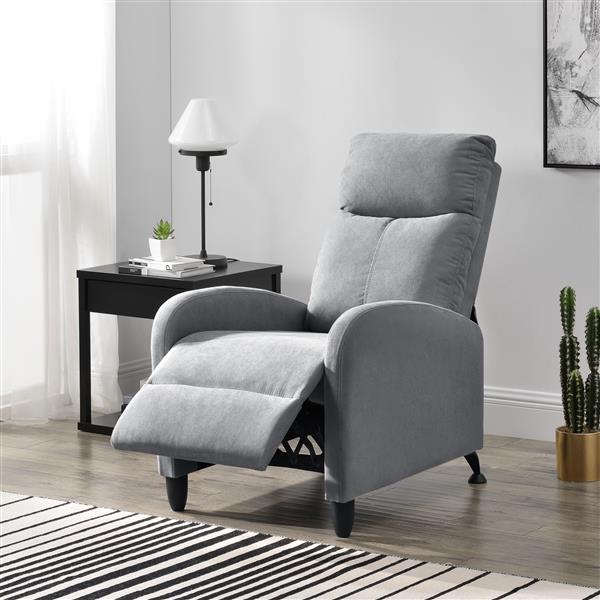 Grote foto verstelbare relaxfauteuil 102x60x92 cm stof lichtgrijs huis en inrichting stoelen