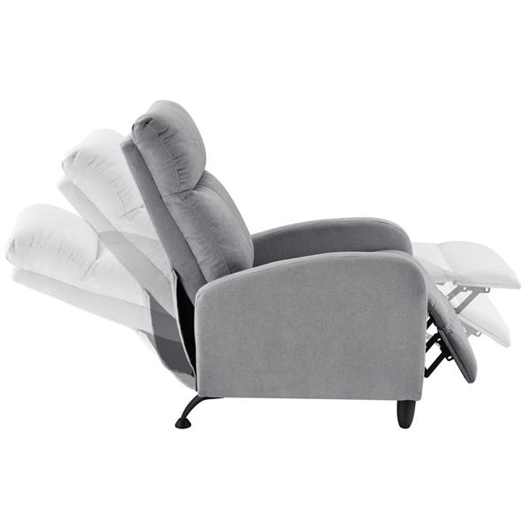 Grote foto verstelbare relaxfauteuil 102x60x92 cm stof lichtgrijs huis en inrichting stoelen