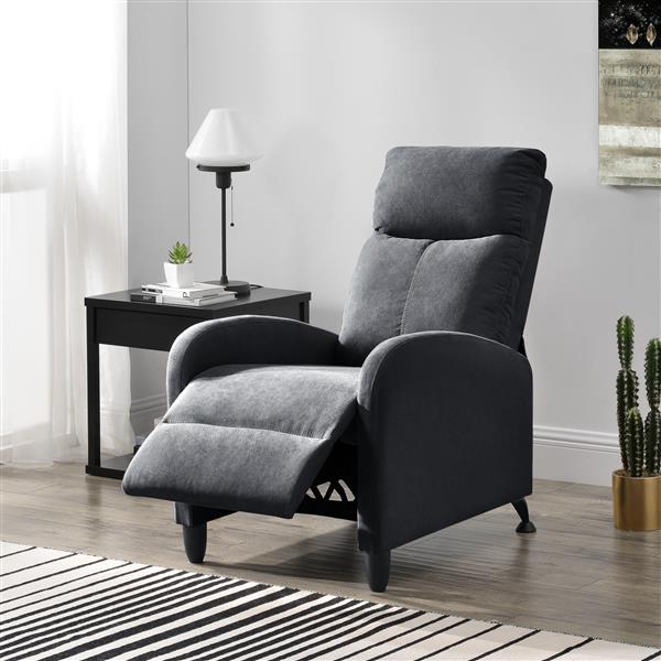 Grote foto verstelbare relaxfauteuil 102x60x92 cm stof donkergrijs huis en inrichting stoelen