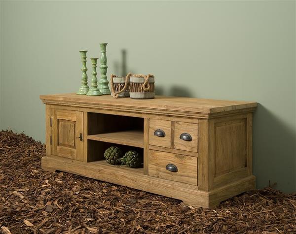 Grote foto tower living bologna tv meubel teak 145.5cm huis en inrichting overige
