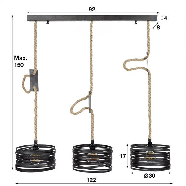 Grote foto metalen hanglamp nashville 3x 30 huis en inrichting overige