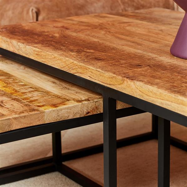 Grote foto rechthoekige salontafel set denver mangohout huis en inrichting eettafels