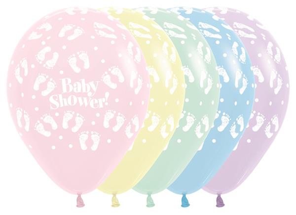 Grote foto ballonnen baby shower footprints pastel matte mix 30cm 25st verzamelen overige verzamelingen
