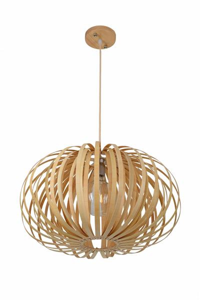 Grote foto hanglamp hout rond houtkleur 53 cm madera sabina huis en inrichting overige