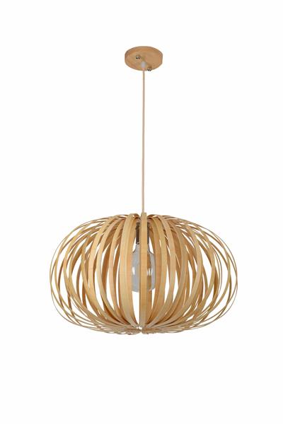 Grote foto hanglamp hout rond houtkleur 53 cm madera sabina huis en inrichting overige