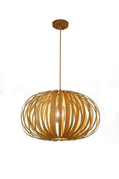 Grote foto hanglamp hout rond houtkleur 53 cm madera sabina huis en inrichting overige