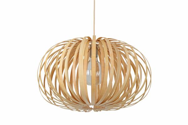 Grote foto hanglamp hout rond houtkleur 53 cm madera sabina huis en inrichting overige