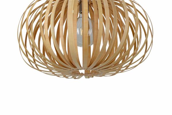 Grote foto hanglamp hout rond houtkleur 53 cm madera sabina huis en inrichting overige