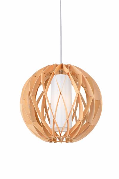 Grote foto hanglamp hout rond houtkleur 40 cm madera alcornoque huis en inrichting overige